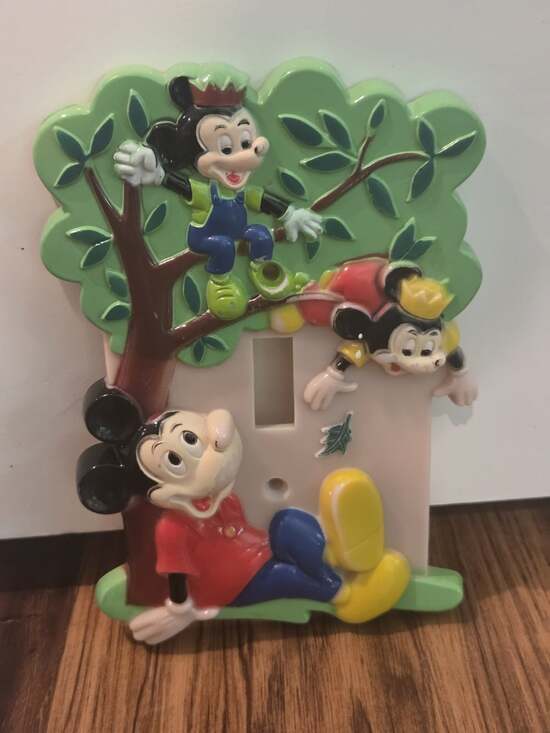 Disney Other - Vintage 1976 Mickey Mouse Light Switch Cover Plate Wall Decor Disney Productions